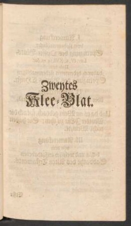 Zweytes Klee-Blat.