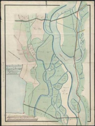 Geometrischer Plan des Rhein-Strohmes Weisweiler Bannes