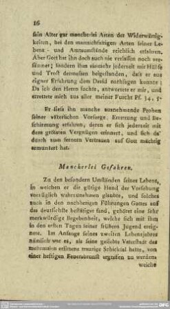 Mancherlei Gefahren