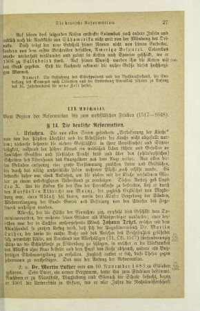 III. Abschnitt. Vom Beginn der Reformation bis zum westfälischen Frieden (1517-1648)