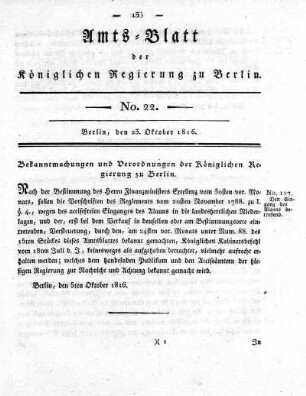 No 22, 23. Oktober 1816