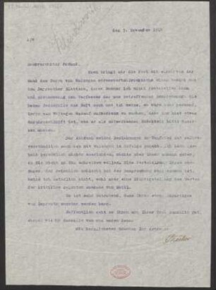 Brief an Karl Klindworth : 07.11.1914