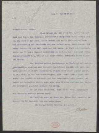 Brief an Karl Klindworth : 07.11.1914