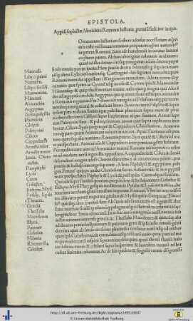 Appiani sophistae Alexandrini Romanae historiae proemium foeliciter incipit.