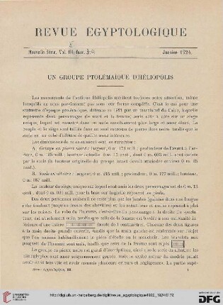 N.S. 2.1920/1924: Un groupe ptolémaїque d' Héliopolis