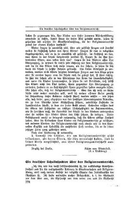 Ein deutscher Schulinspektor über den Religionsunterricht