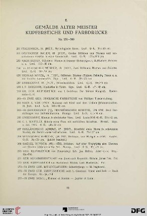 Gemälde alter Meister, Kupferstiche und Farbdrucke (Nr.251-300)