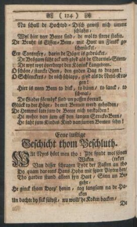 Eene lustige Geschicht thom Beschluth.
