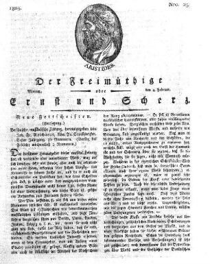 Nro. 25, Montag, den 4. Februar 1805