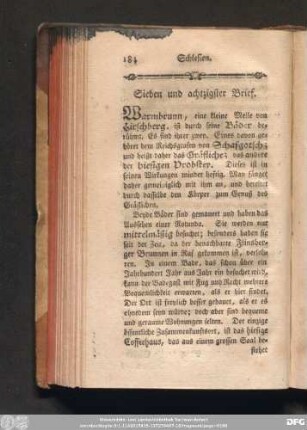 Sieben und achtzigster Brief.