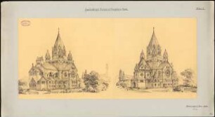 Evangelische Gnadenkirche (Augustakirche), Berlin-Mitte 5. Projekt: 2 perspektivische Ansichten