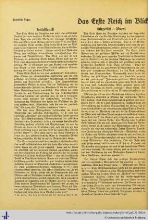 Das Erste Reich im Blickfeld der Weltanschauungen.