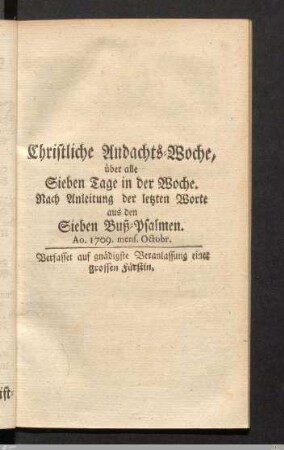 Christliche Andachts-Woche über alle Sieben Tage in der Woche.