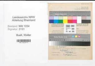 Entnazifizierung Walter Buell , geb. 03.02.1910 (Stabsfeldwebel)