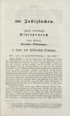 Erster Abschnitt. Gerichts-Ordnungen.