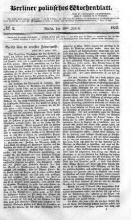No 2, 8. Januar 1835