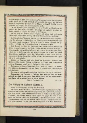 Der Rückzug der Russen in Wolhynien.