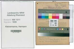 Entnazifizierung Hermann Kleinermanns , geb. 15.09.1905 (Maurer)