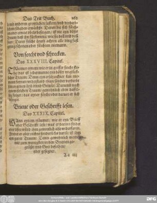 Brieve oder Geschrifft lesen. Das XXXIX. Capitel.