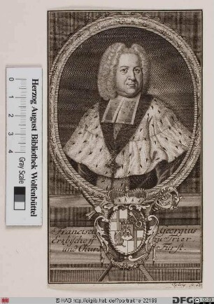 Bildnis Franz Georg (Reichsfrhr., 1701 Reichsgraf von Schönborn), 1729-56 Kurfürst u. Erzbischof von Trier