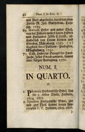 42-53, Num. I. In Quarto. D.