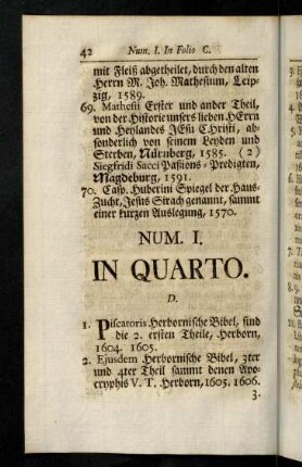 42-53, Num. I. In Quarto. D.