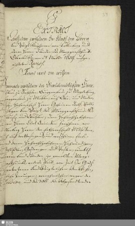 Extract auß dem zwischen [...] den Herrn Land Voigt Freyherrn von Callenberg undt denen Herren Ständen des Marggrafthumb Oberlaußiz, am 24 Novbr: 1659 aufgerichteten Recess.