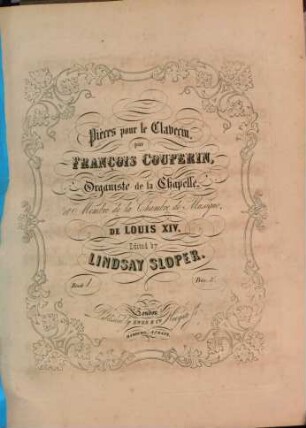 Pièces pour le clavecin, 1