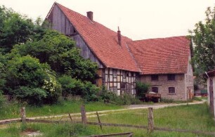 Heidener Str. 2 / Fachwerkbau, Aussenansicht. Detmold. Bentrup. Papierabzug