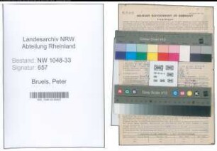 Entnazifizierung Peter Bruels , geb. 02.10.1888 (Lehrer)