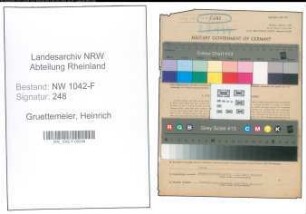 Entnazifizierung Heinrich Gruettemeier , geb. 20.09.1905 (Zollbeamter)