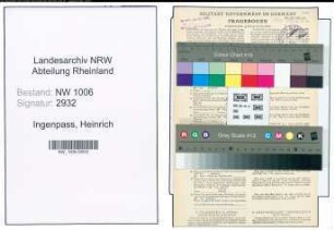Entnazifizierung Heinrich Ingenpass , geb. 02.04.1900 (Arbeiter)