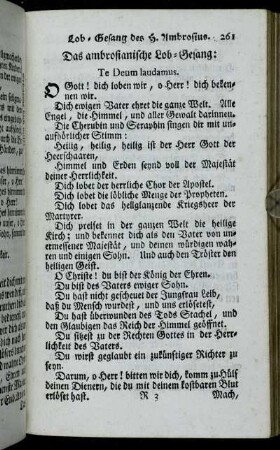 Das ambrosianische Lob-Gesang: Te Deum laudamus