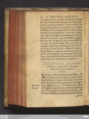 [X.] Dionysius Ioanni Theologo, Apostolo & Evangelistae exulanti in Pathmo insula.