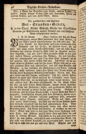 46-61, Bet-Stunden-Gebete