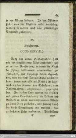 25. Konserven. (Conservae.)