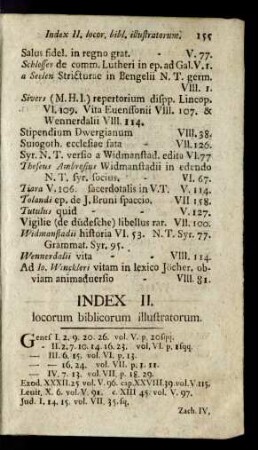 Index II. locorum bibliocorum illustratorum