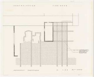 Universitätsklinikum Tübingen Grünanlage an der Zentralküche am Schnarrenberg: Haupteingang: Plattendetail 1:50
