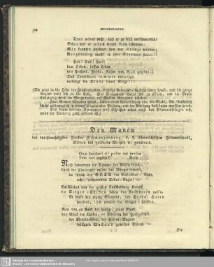 Den Manen des durchlauchtigsten Fürsten Schwarzenberg, k. k. österreichischen Feldmarschalls, Ritters des goldenen Vließes [et]c. gewidmet