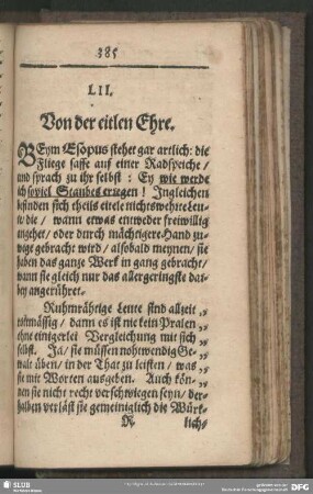 LII. Von der eitlen Ehre