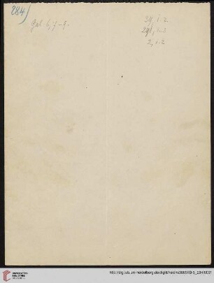 Heid. Hs. 3895 II B - 5,284: Nachlass Heinrich Bassermann, Sonn- und Feiertagspredigten: Predigt zu Mk 4,26-29 (Wie wird unsre Ernte im Reiche Gottes)