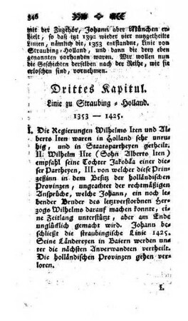 Drittes Kapitul. Linie zu Straubing-Holland. 1353 - 1425