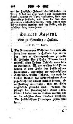 Drittes Kapitul. Linie zu Straubing-Holland. 1353 - 1425