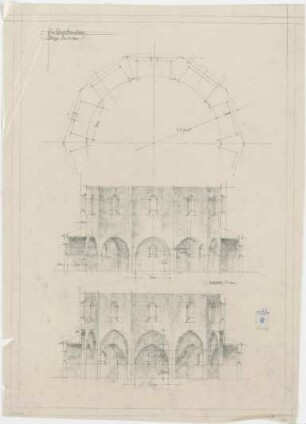 Bestelmeyer, German; Bamberg (Bayern); Ev. Erlöserkirche - Grundriss; Querschnitte gegen den Altar