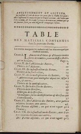 Table Des Matieres Contenues.