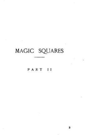 Magic Squares. Part II.