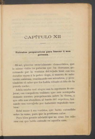 Capítulo XII - Extraños preparativos para buscar á una persona.