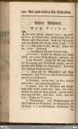 Achter Abschnitt. Vom Verbo