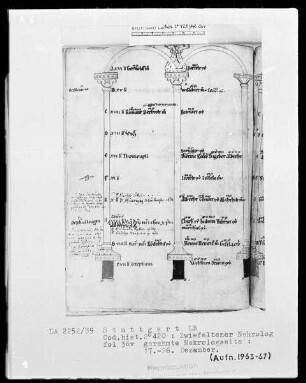 Necrologium Zwiefaltense — Gerahmte Nekrologseite, Folio 36verso