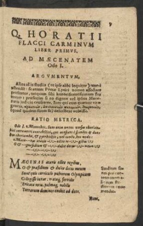 Q. Horatii Flacci Carminum Liber Primus.